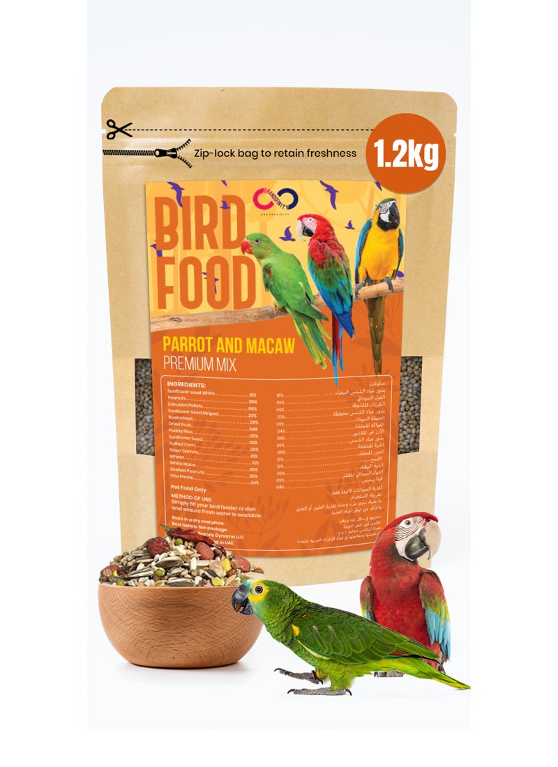 BRANDSFINITY Premium Bird Feed For Parrots (1.2kg) - Image 1